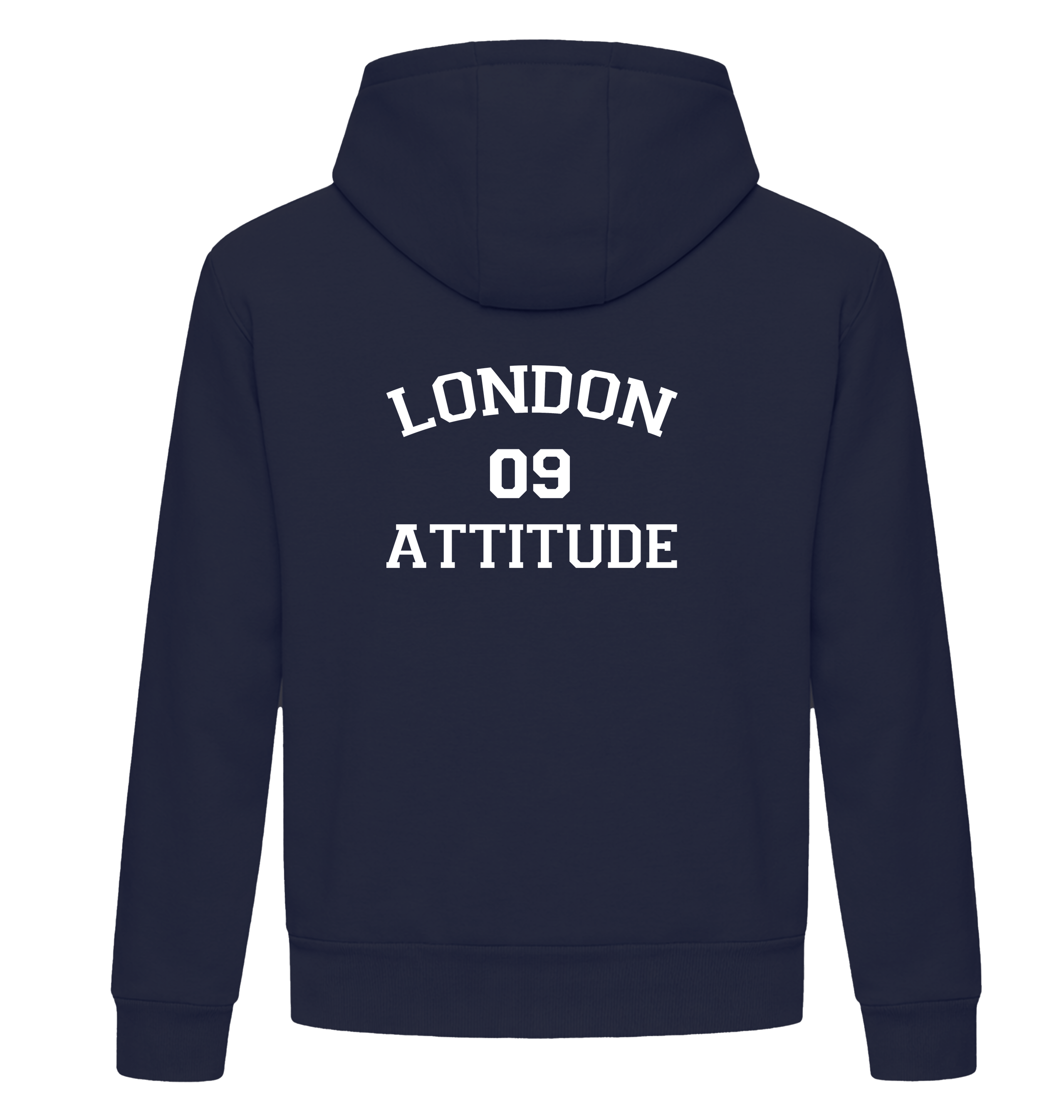 New French Navy Printed Hoody Back