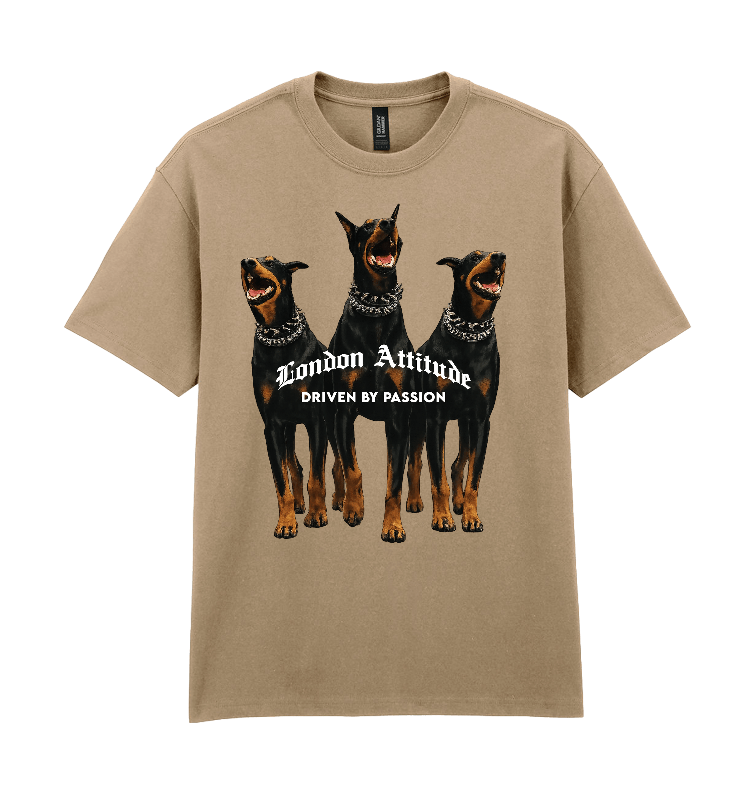 Tan Printed Premium T-Shirt Front