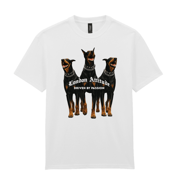 White Printed Premium T-Shirt Front