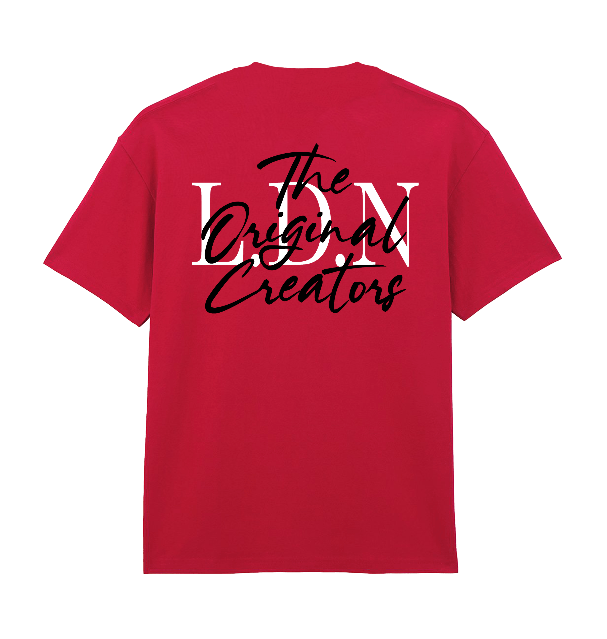 Cherry Red Printed Premium T-Shirt Back