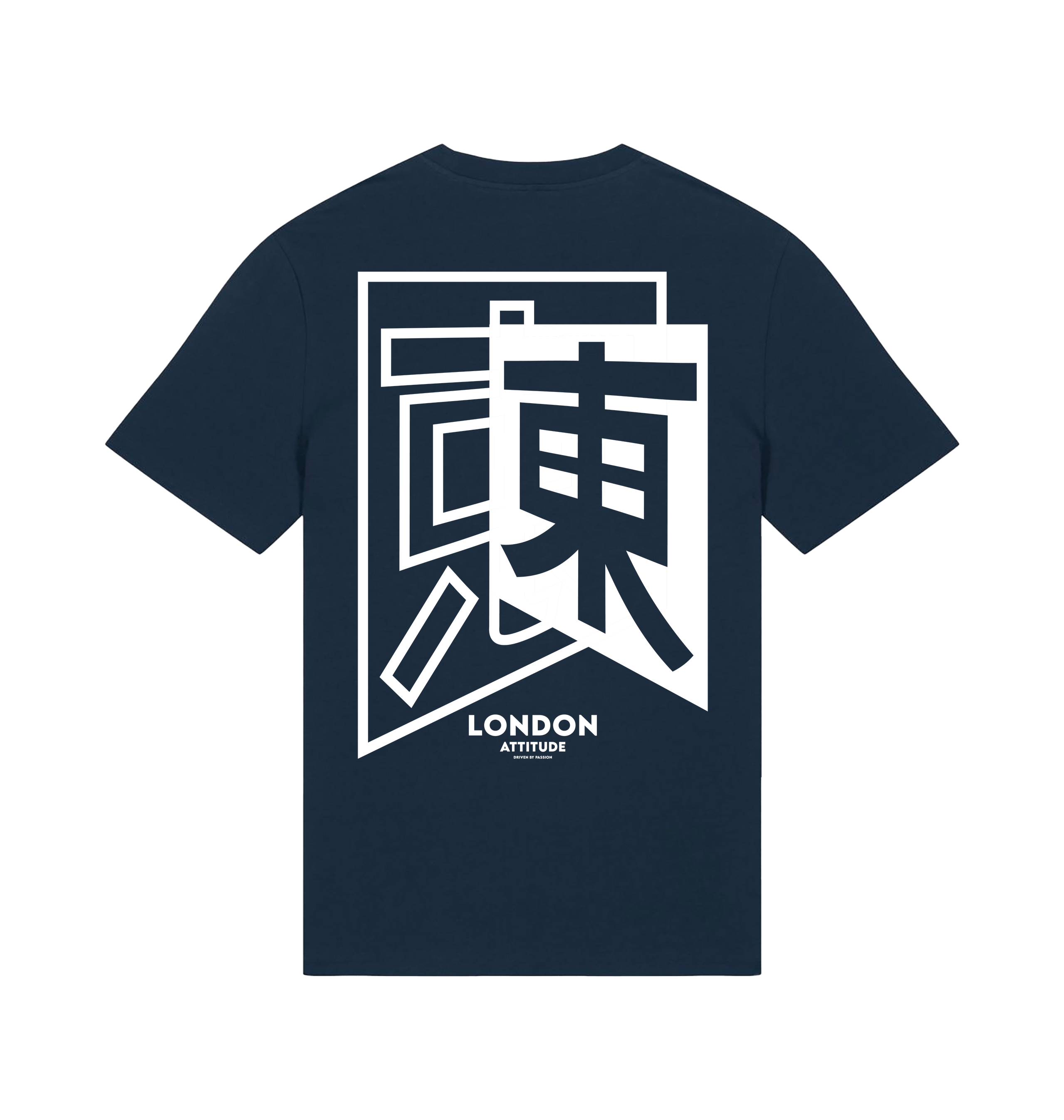French Navy Printed T-shirt Back