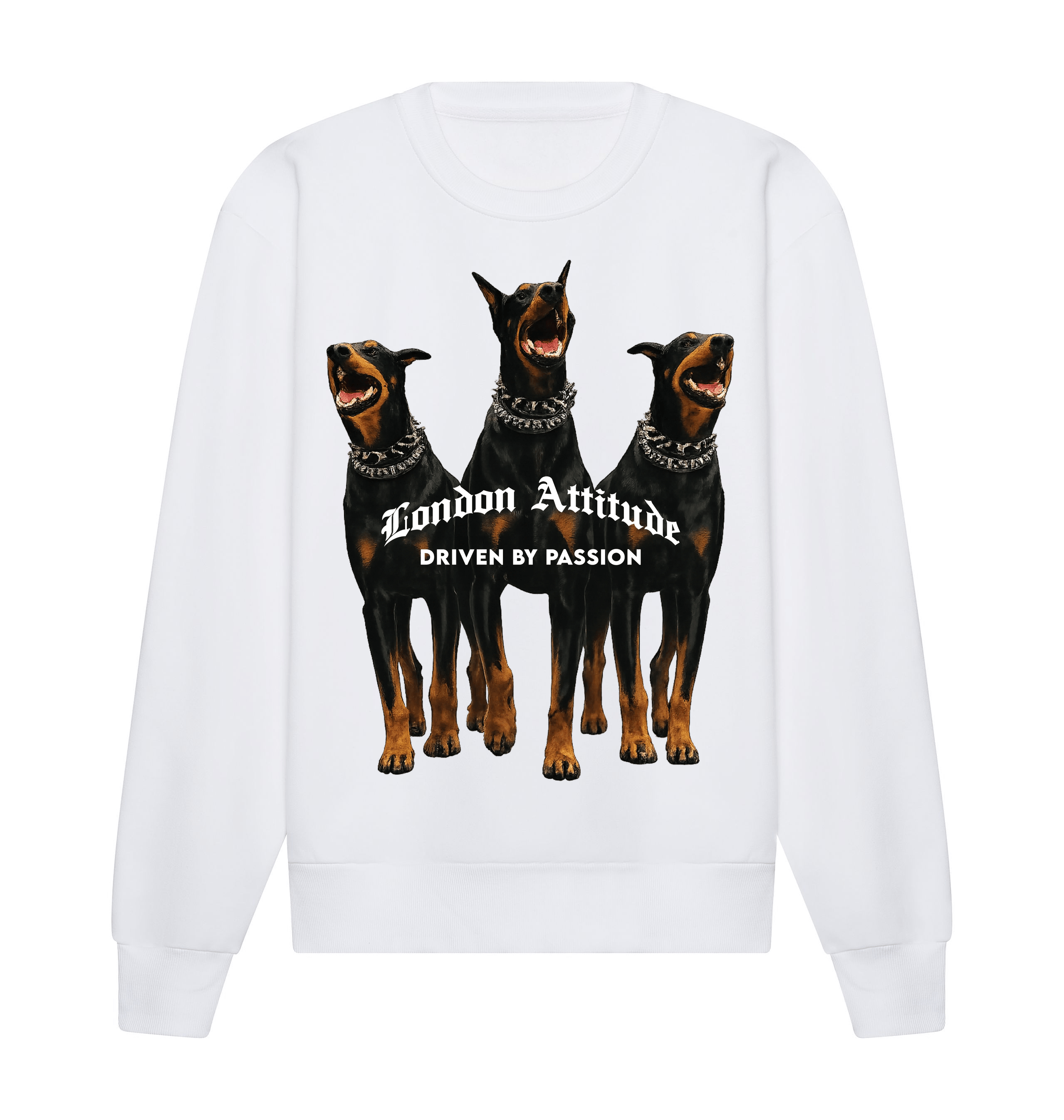 Arctic White Printed Sweater Front