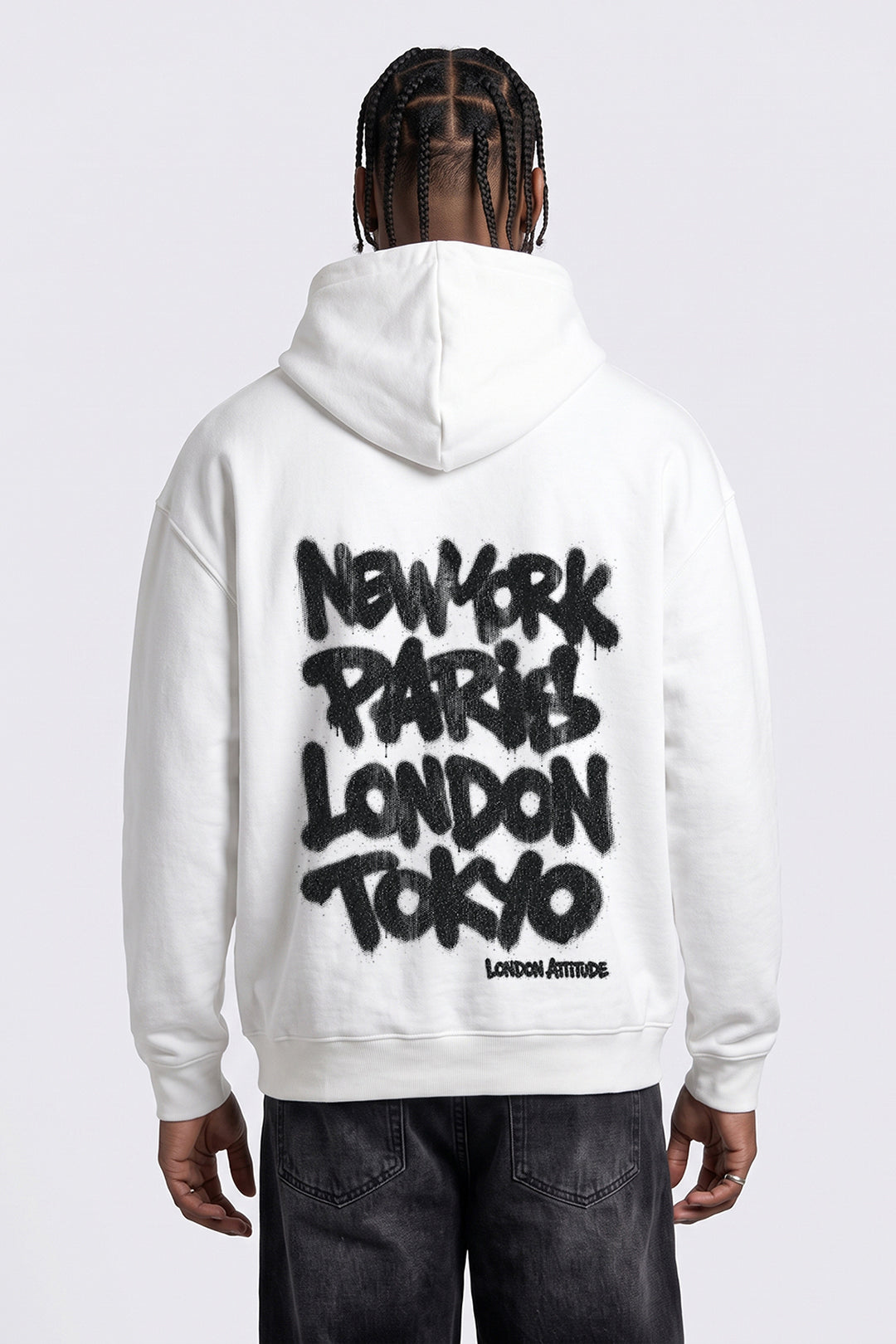 Relaxed Fit City Graffiti Graphic Hoodie