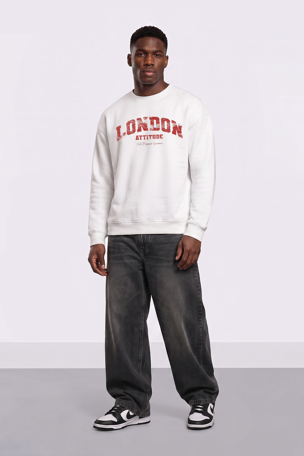 Relaxed Fit Collegiate Graphic Sweatshirt in Red
