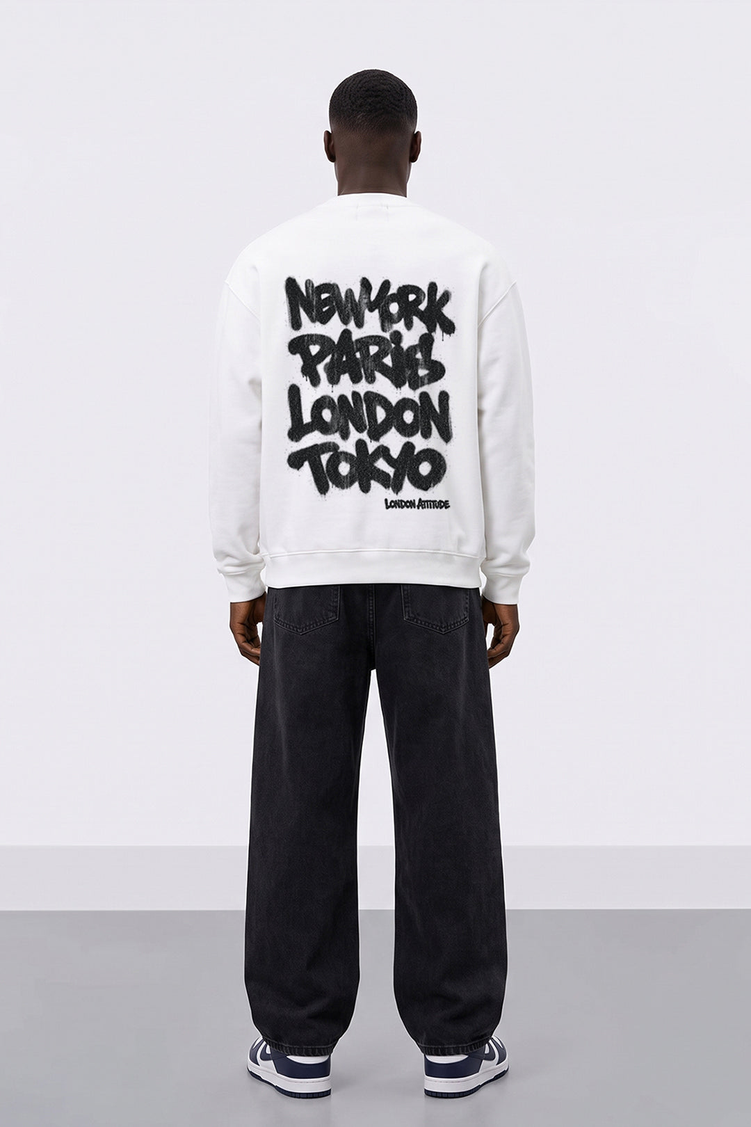 Relaxed Fit City Graffiti Graphic Sweatshirt