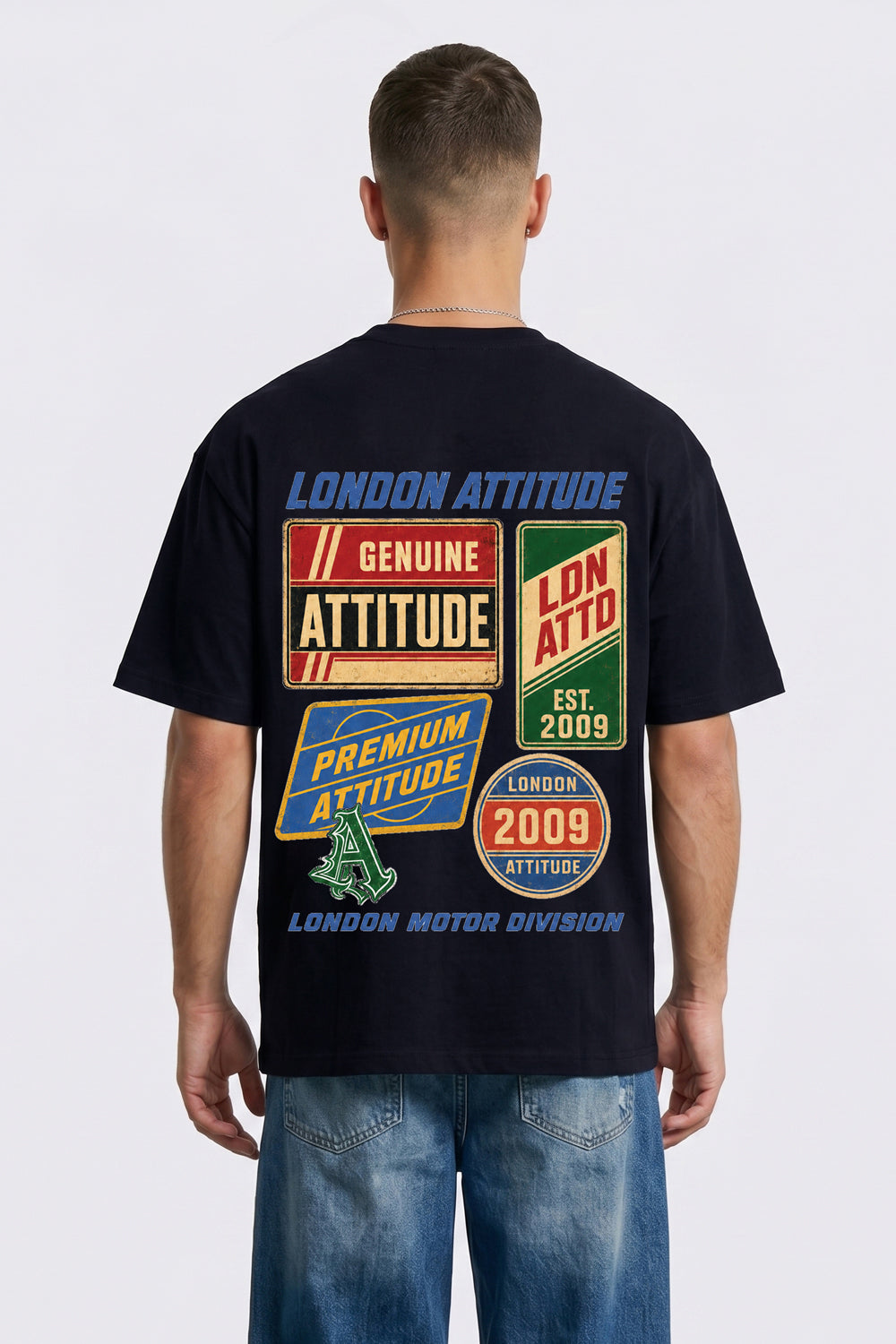 Oversized Vintage Motorsport Back Print T-Shirt