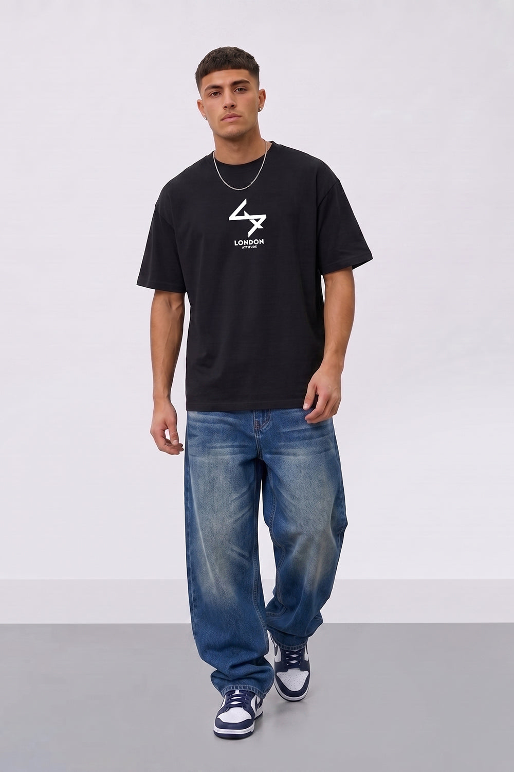 Push Your Limits Oversized Heavyweight T-Shirt in White Print
