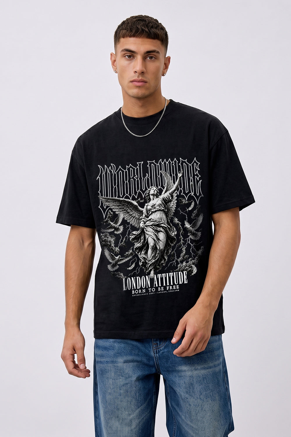 Worldwide Angel Oversized Heavyweight Graphic T-Shirt