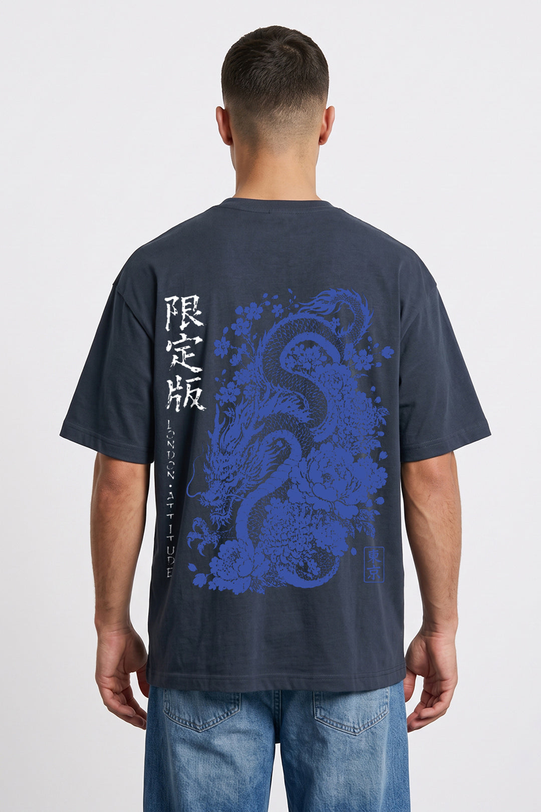 Oversized Japanese Dragon Graphic T-Shirt