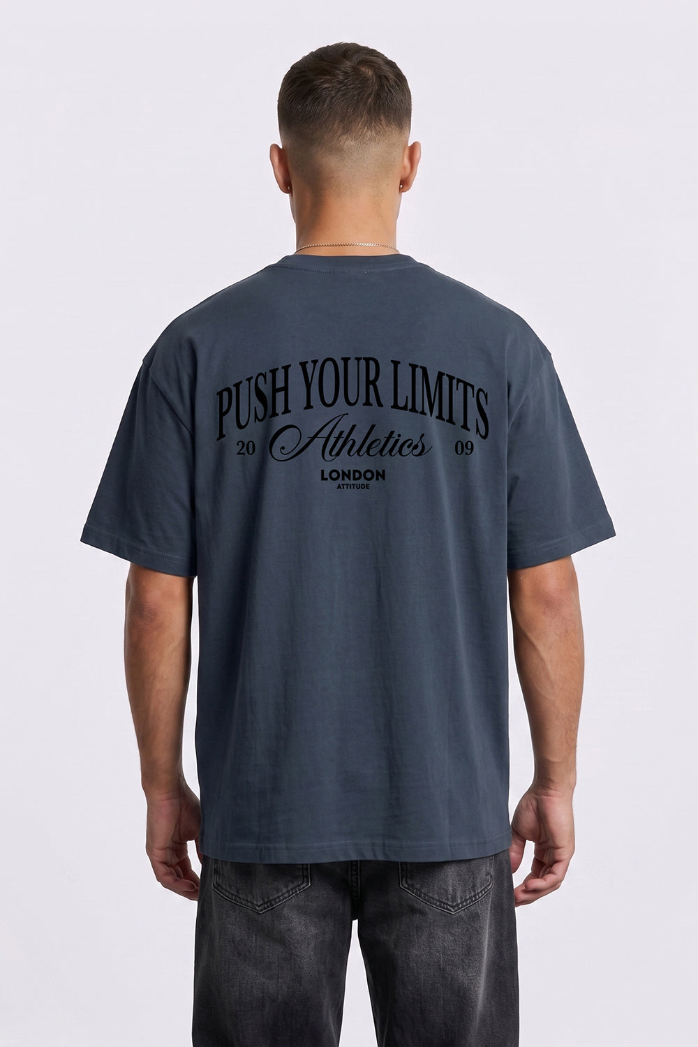 Push Your Limits Oversized Heavyweight T-Shirt in Black Print