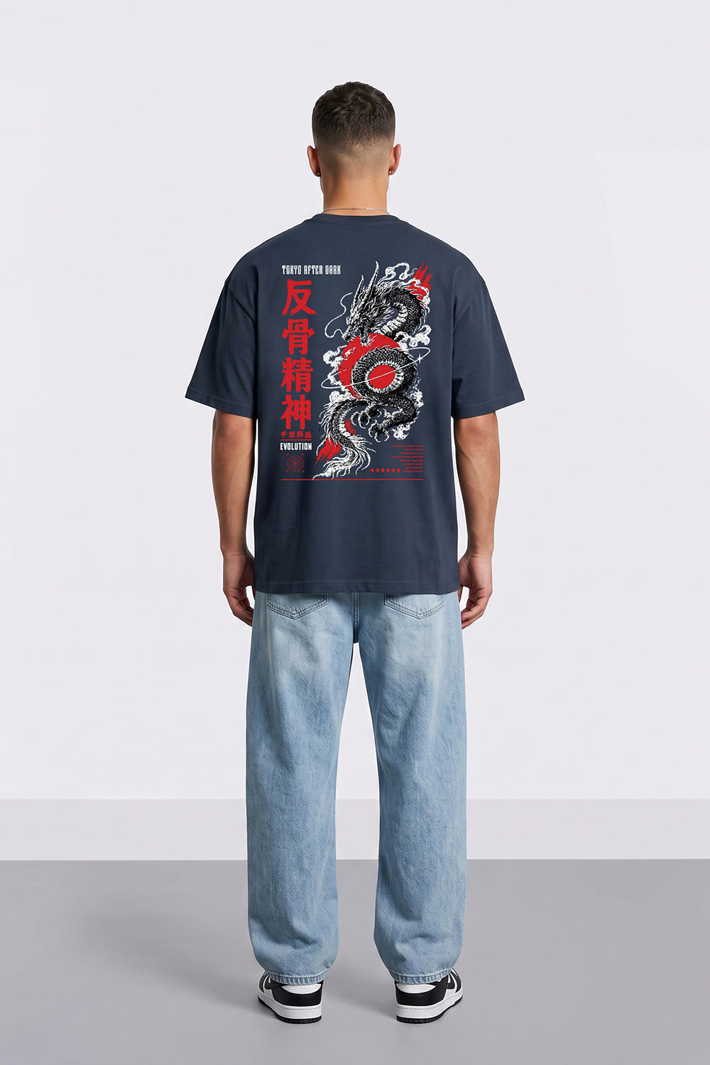 Tokyo After Dark Dragon Oversized Heavyweight Graphic T-Shirt