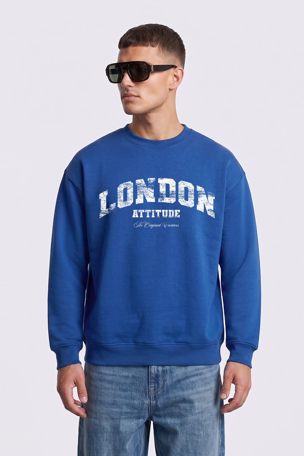 Relaxed Fit Collegiate Graphic Sweatshirt in White