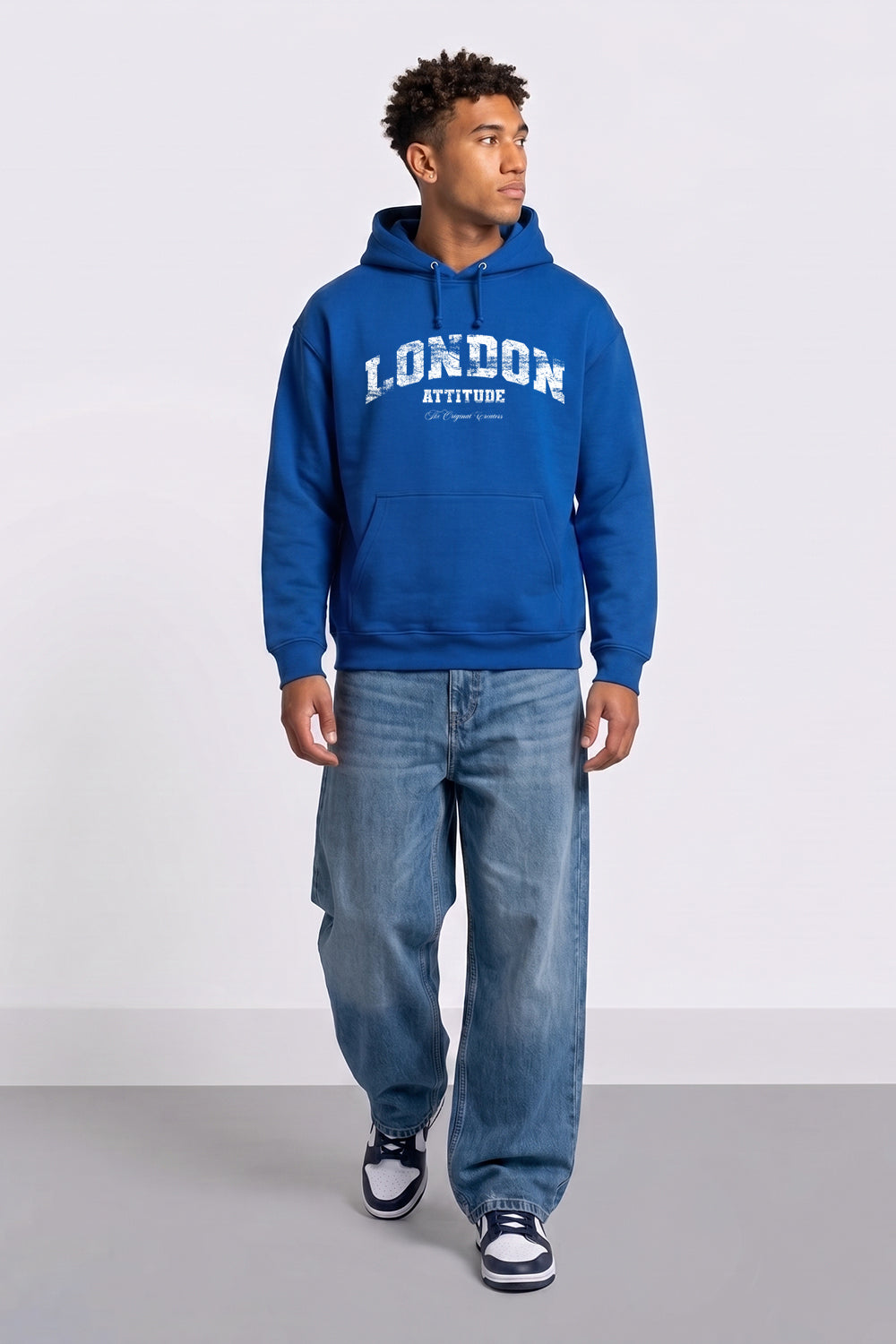 Relaxed Fit Collegiate Graphic Hoodie in White