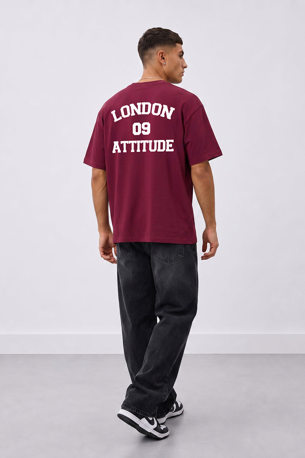 Oversized Heavyweight T-Shirt with Varsity Back Print in White