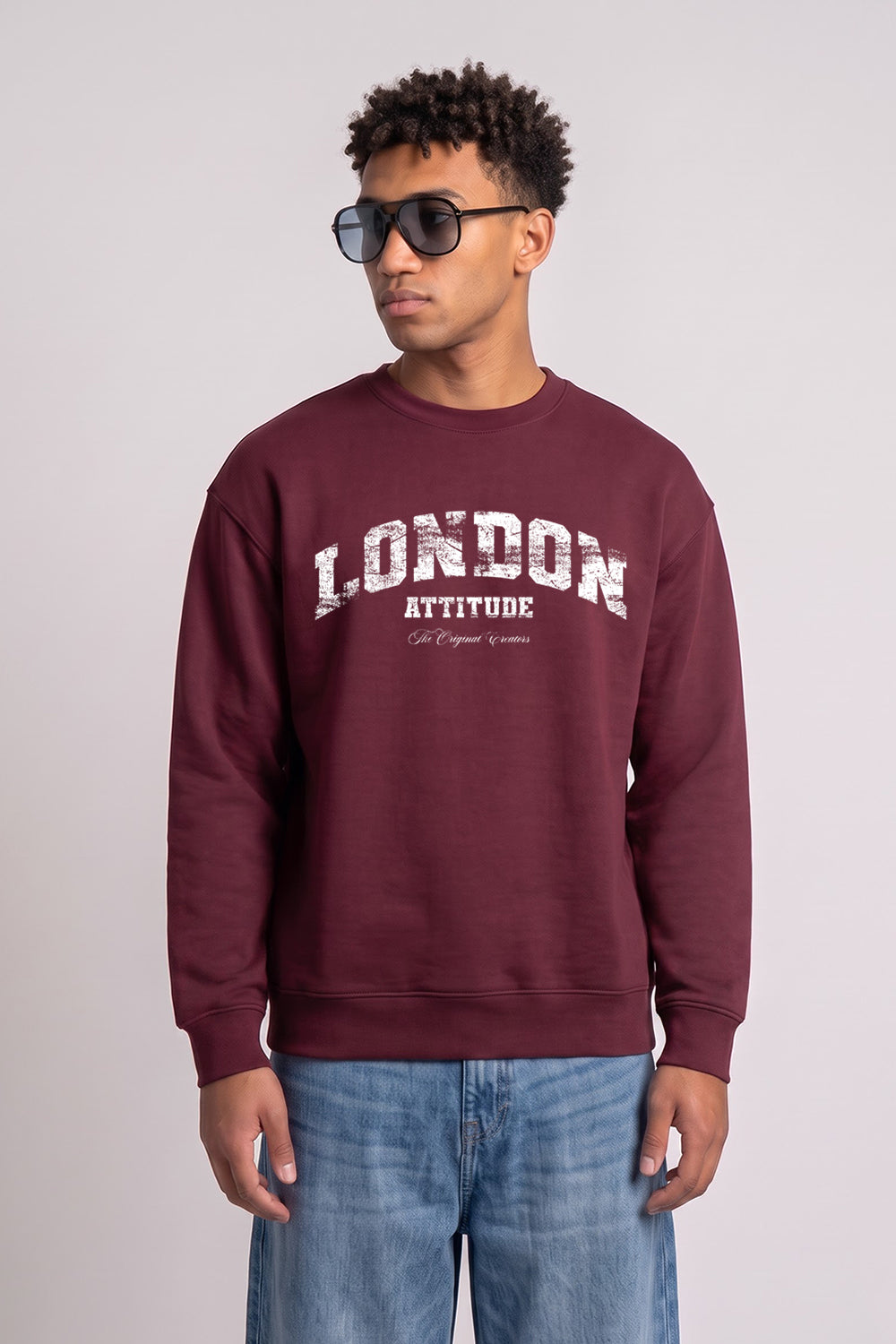 Relaxed Fit Collegiate Graphic Sweatshirt in White