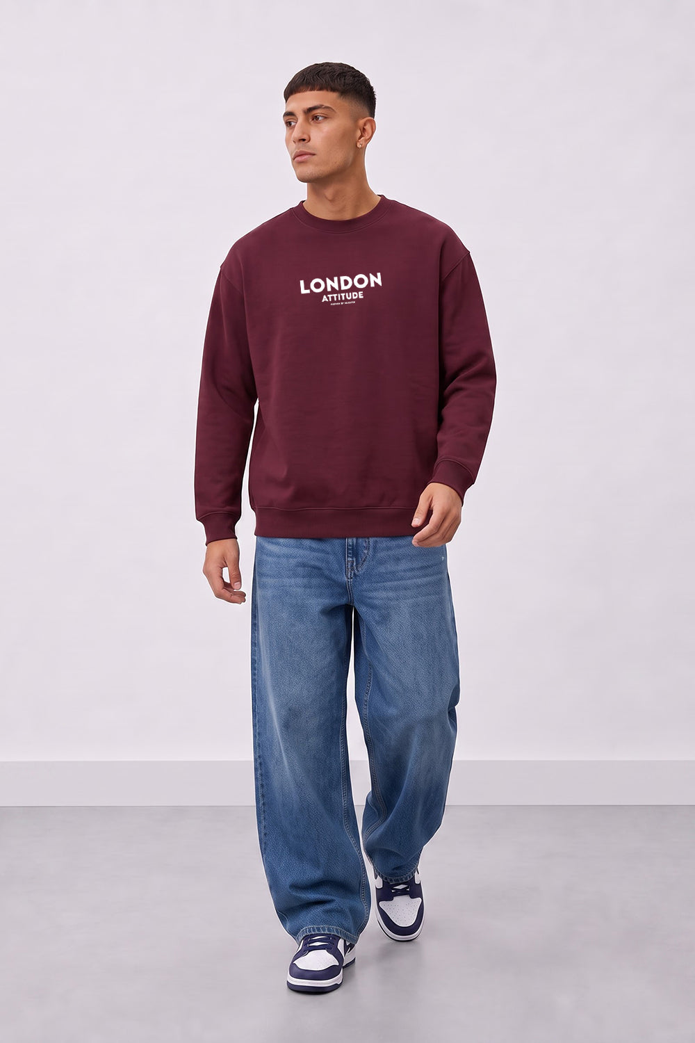 Oversized Dragon Graphic Back Print Sweatshirt