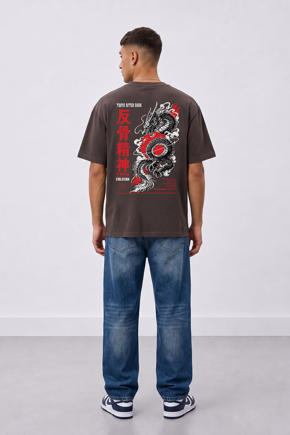 Tokyo After Dark Dragon Oversized Heavyweight Graphic T-Shirt