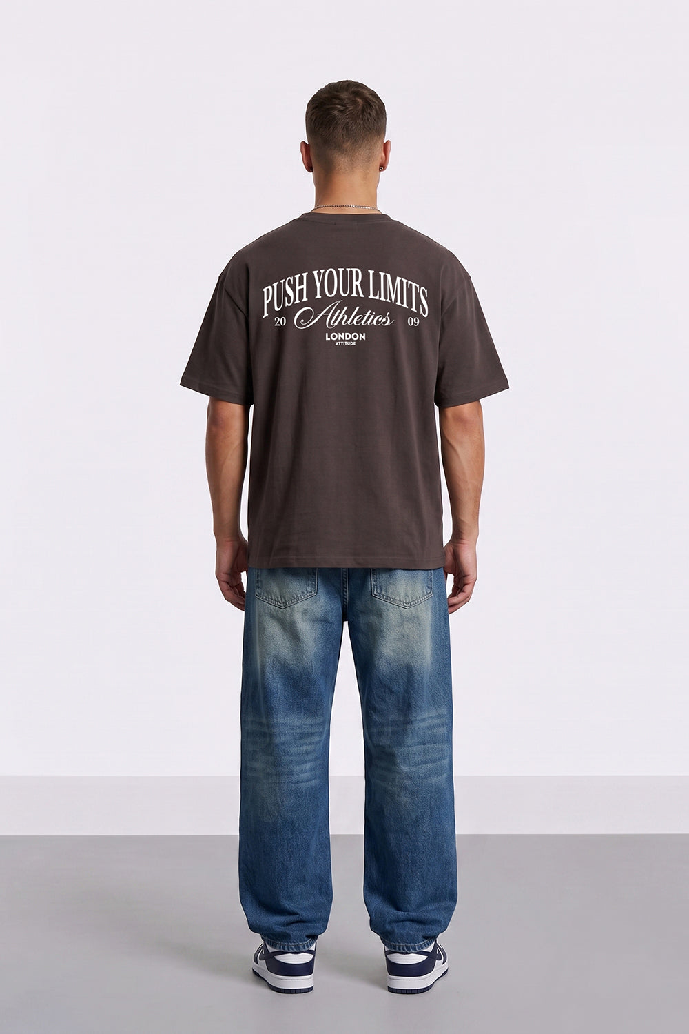 Push Your Limits Oversized Heavyweight T-Shirt in White Print
