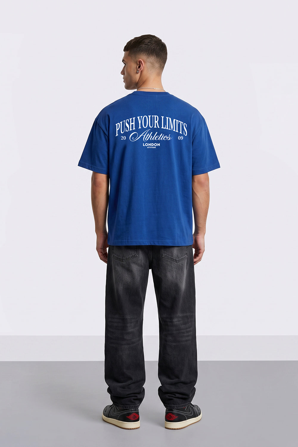 Push Your Limits Oversized Heavyweight T-Shirt in White Print