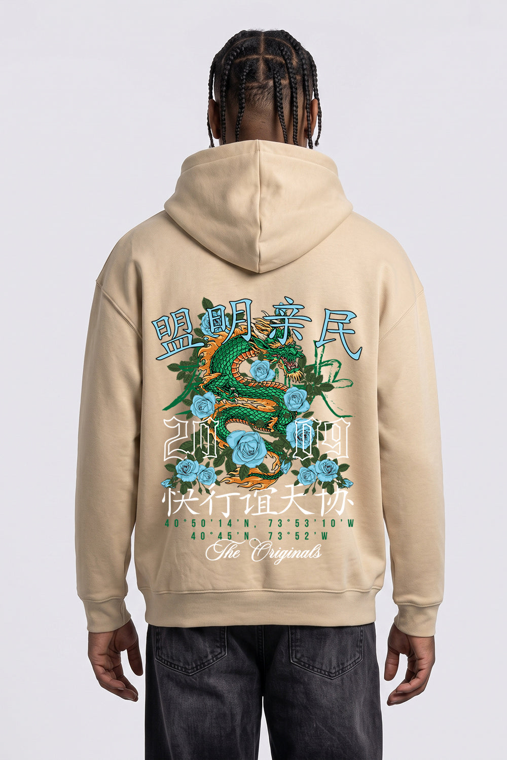 Relaxed Fit Dragon Graphic Hoodie