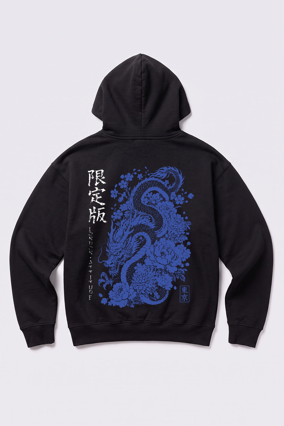 Relaxed Fit Heavyweight Japanese Dragon Graphic Hoodie