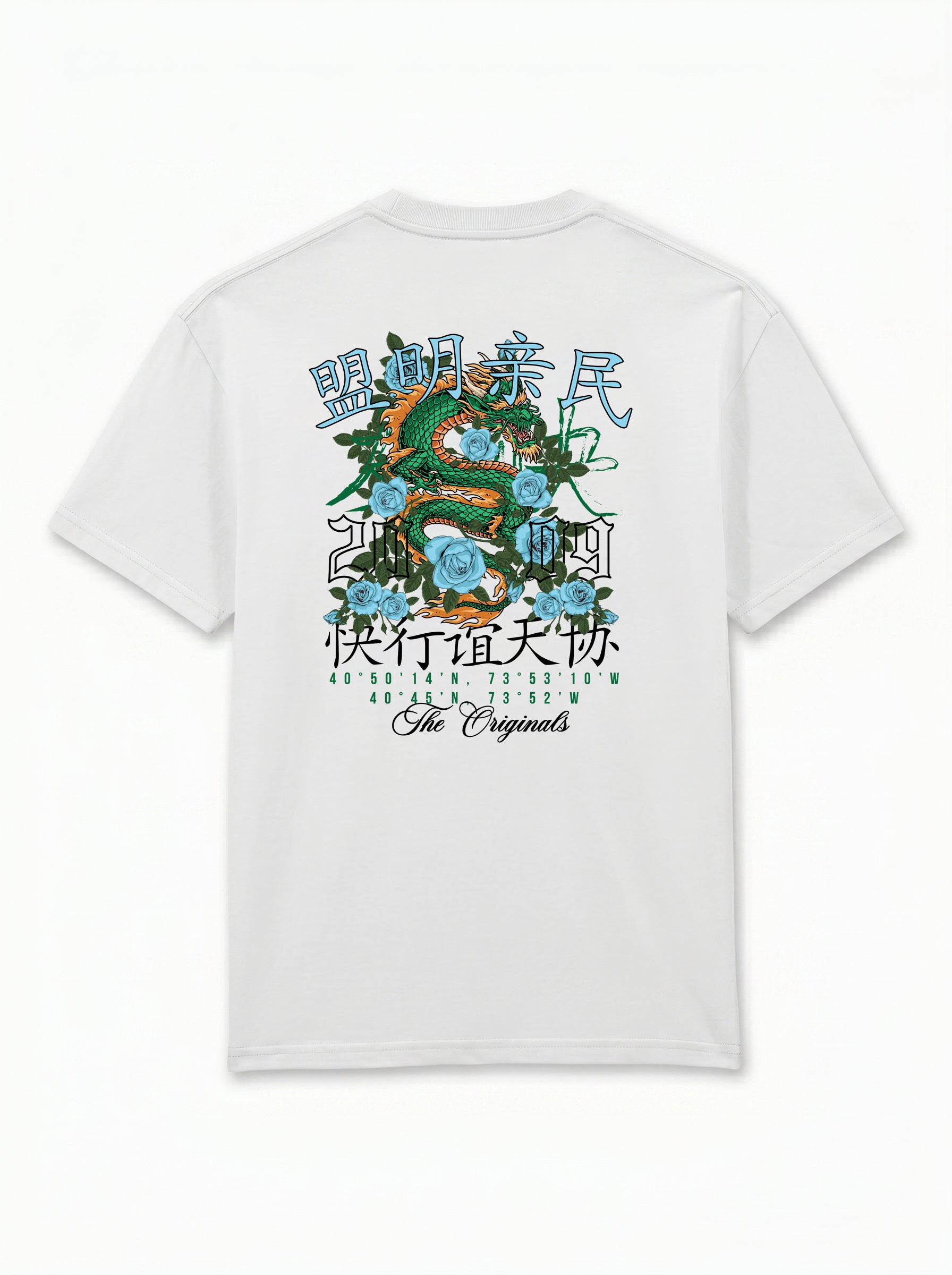 Original Creators Dragon Graphic Heavyweight Oversized White T-Shirt