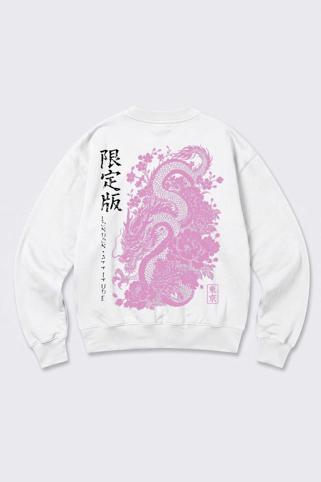 Oversized Heavyweight Japanese Dragon & Floral Graphic Sweatshirt