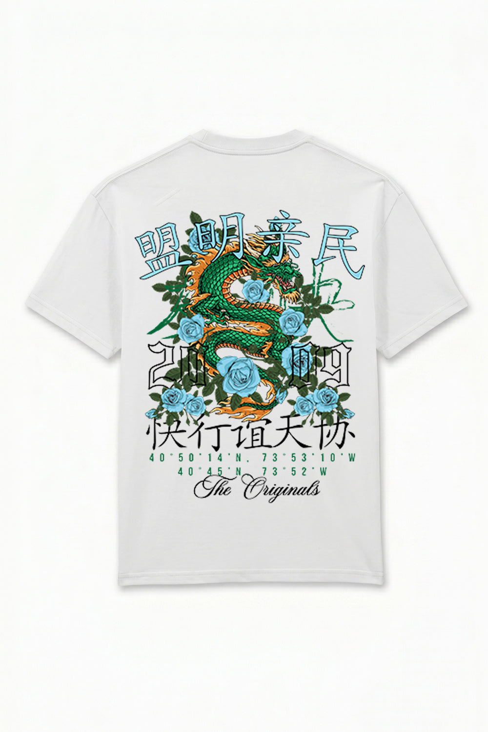 Dragon & Rose Premium Oversized Heavyweight T-Shirt in White