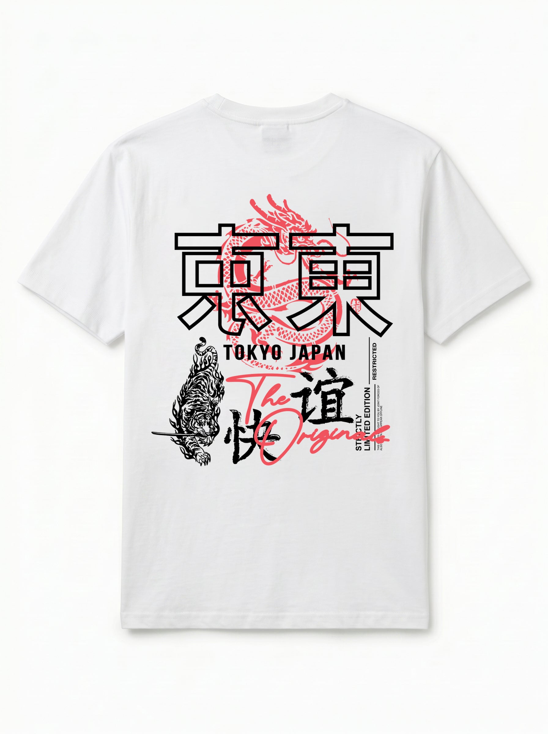 Tokyo Dragon Oversized Heavyweight Cotton White T-Shirt