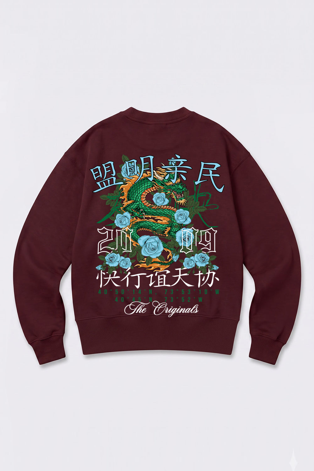 Oversized Dragon Graphic Back Print Sweatshirt