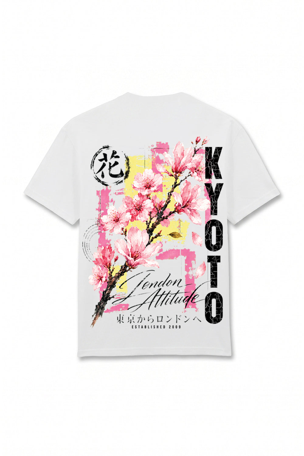 Japanese Blossom Oversized Heavyweight T-Shirt in White