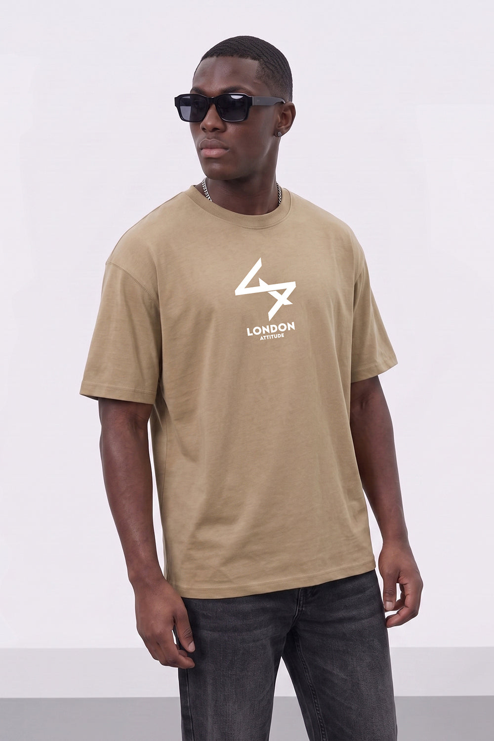 Push Your Limits Oversized Heavyweight T-Shirt in White Print