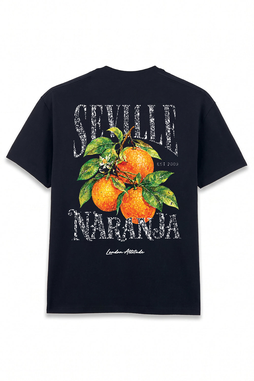 Black Oversized Seville Orange Printed T-Shirt