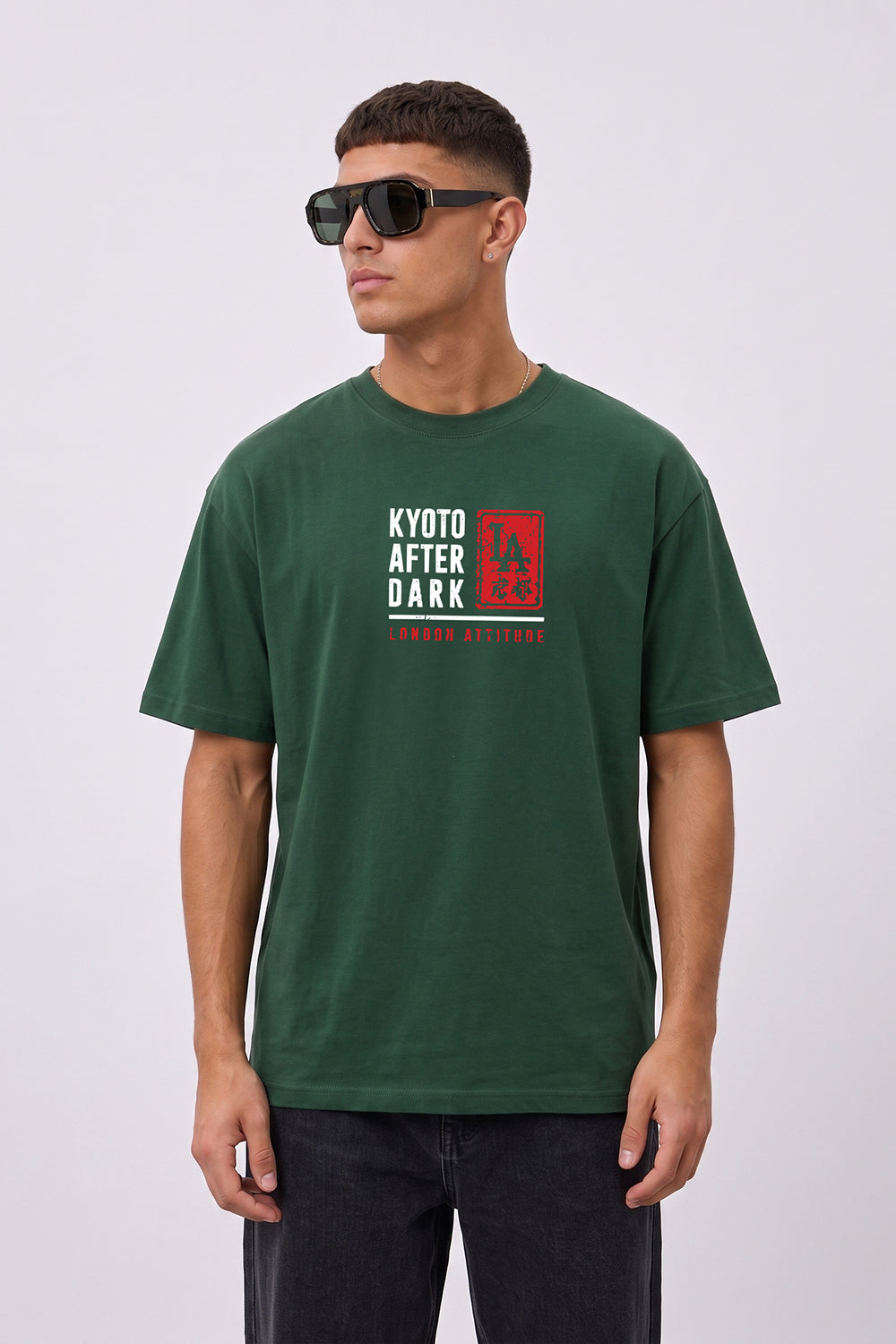 Kyoto After Dark Oversized Heavyweight Japanese Graphic T-Shirt