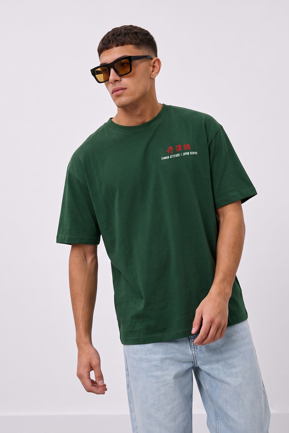 Japanese Crane Oversized Heavyweight Graphic T-Shirt