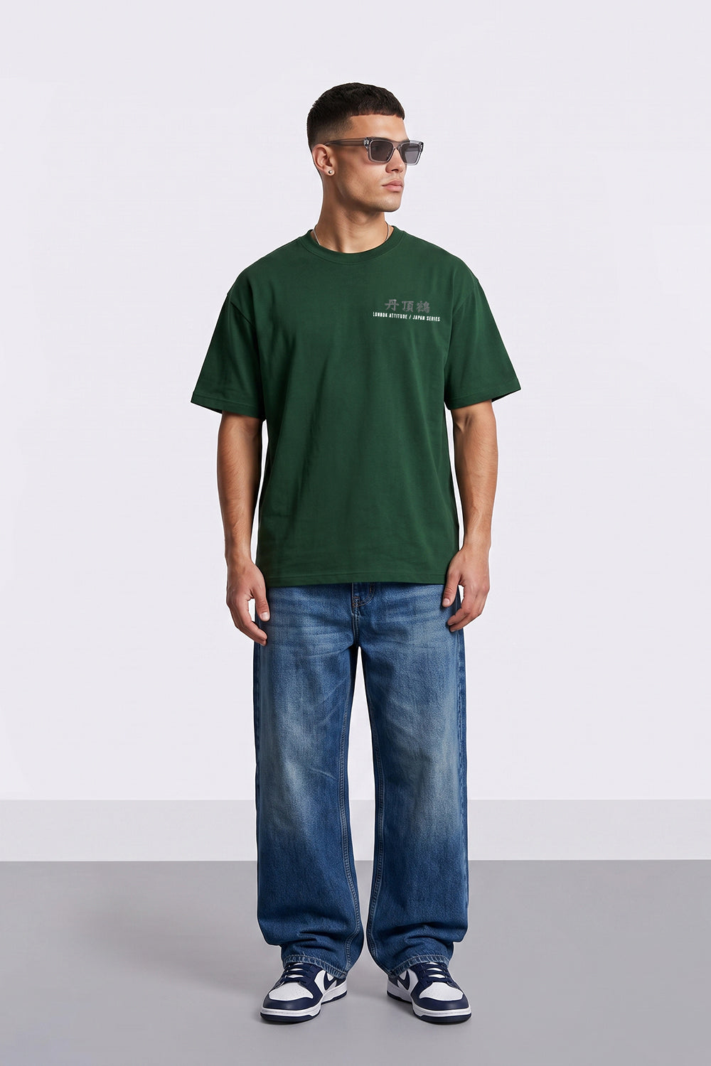 Japanese Crane Oversized Heavyweight Back Print T-Shirt