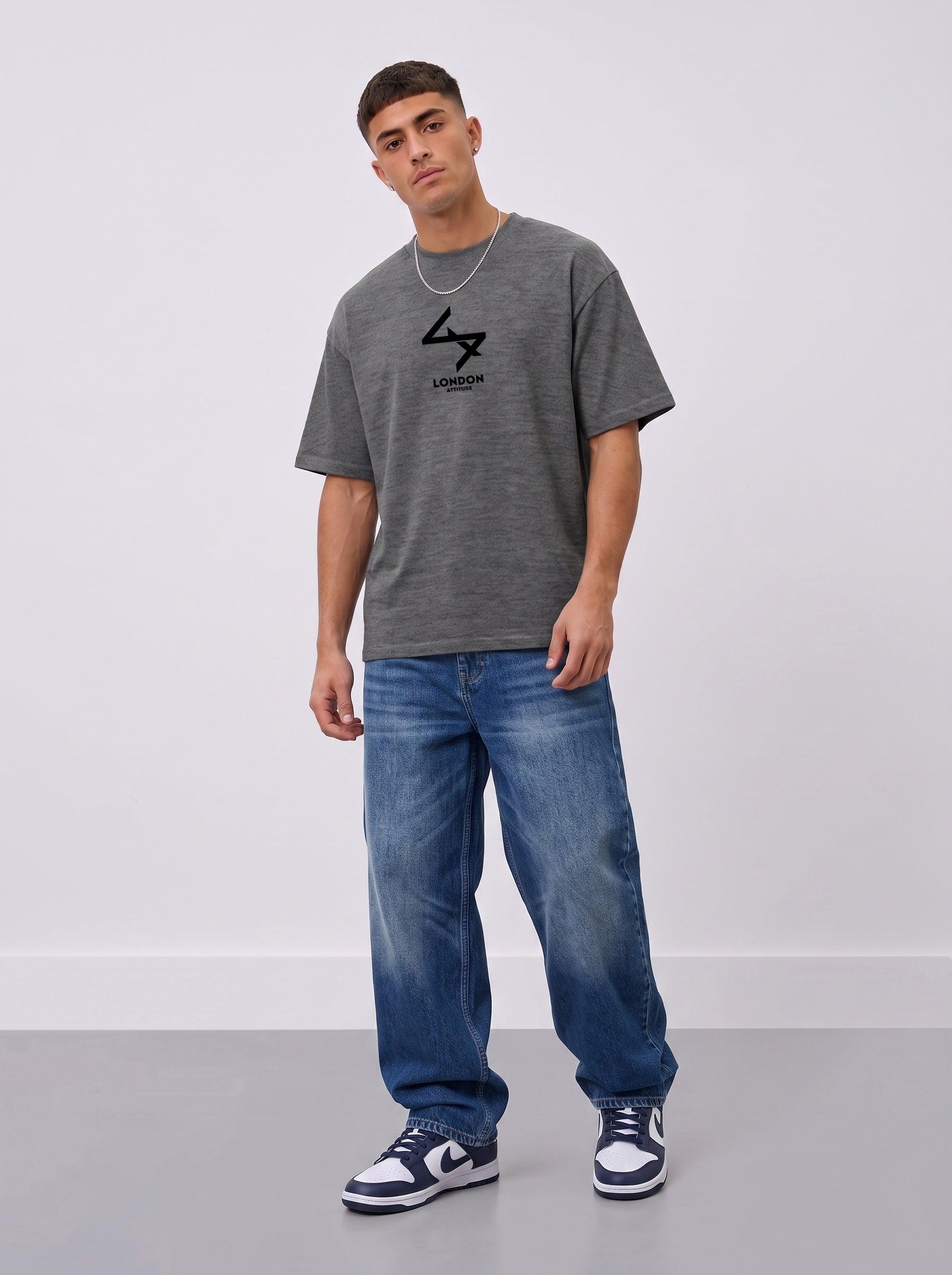 Push Your Limits Oversized Heavyweight T-Shirt in Black Print