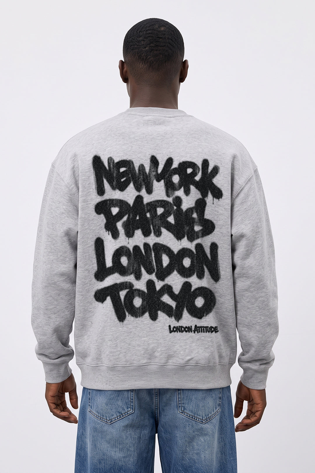 Relaxed Fit City Graffiti Graphic Sweatshirt