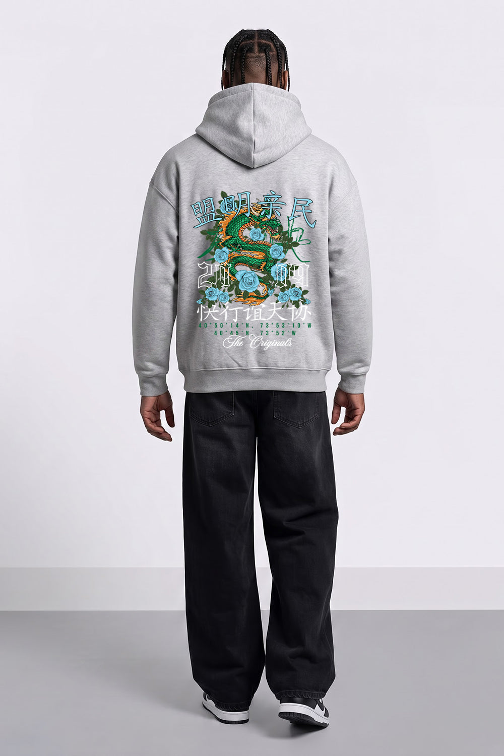 Relaxed Fit Dragon Graphic Hoodie