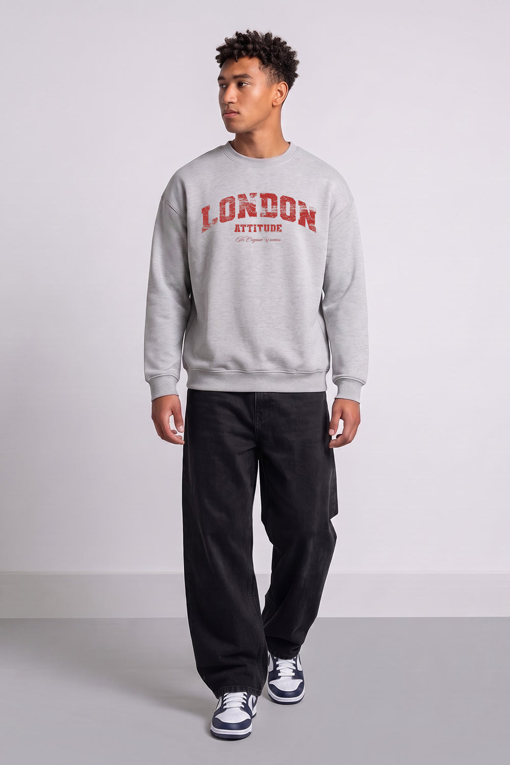 Relaxed Fit Collegiate Graphic Sweatshirt in Red