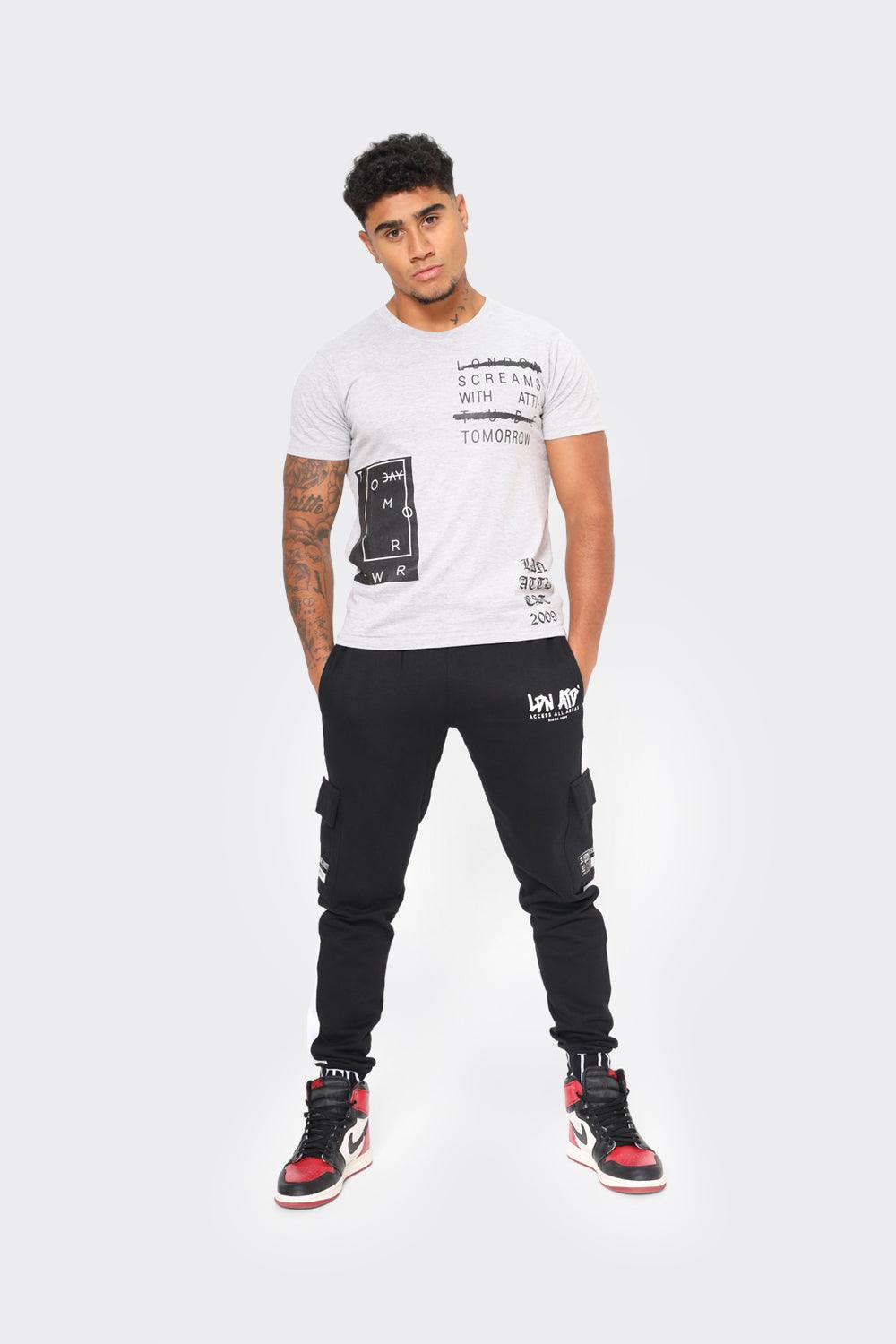 London Attitude 'London Screams with Attitude Tomorrow' Graphic T-Shirt in Grey - London Attitude