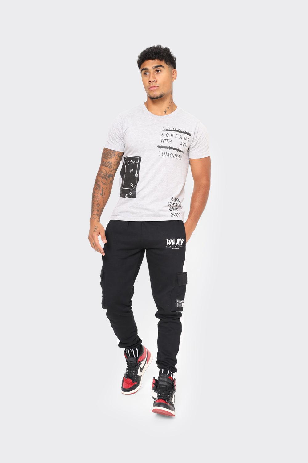London Attitude 'London Screams with Attitude Tomorrow' Graphic T-Shirt in Grey - London Attitude