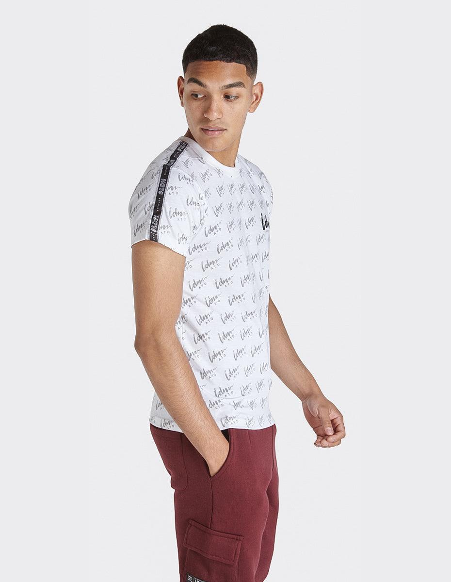 LDN ATTD White Signature All Over Print T-Shirts - London Attitude