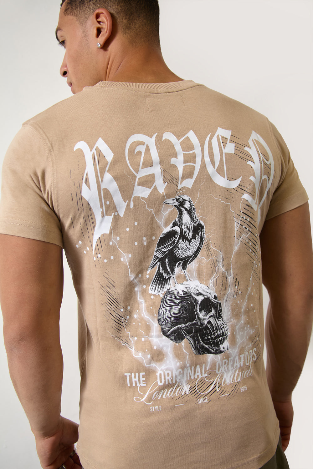 Raven Graphic T-Shirt in Beige-Original Creators Edition - London Attitude