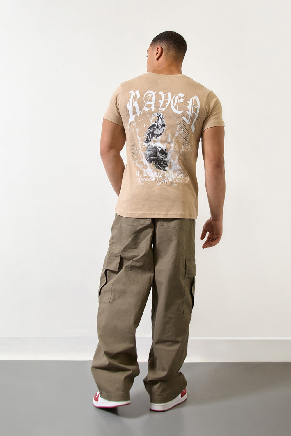Raven Graphic T-Shirt in Beige-Original Creators Edition - London Attitude