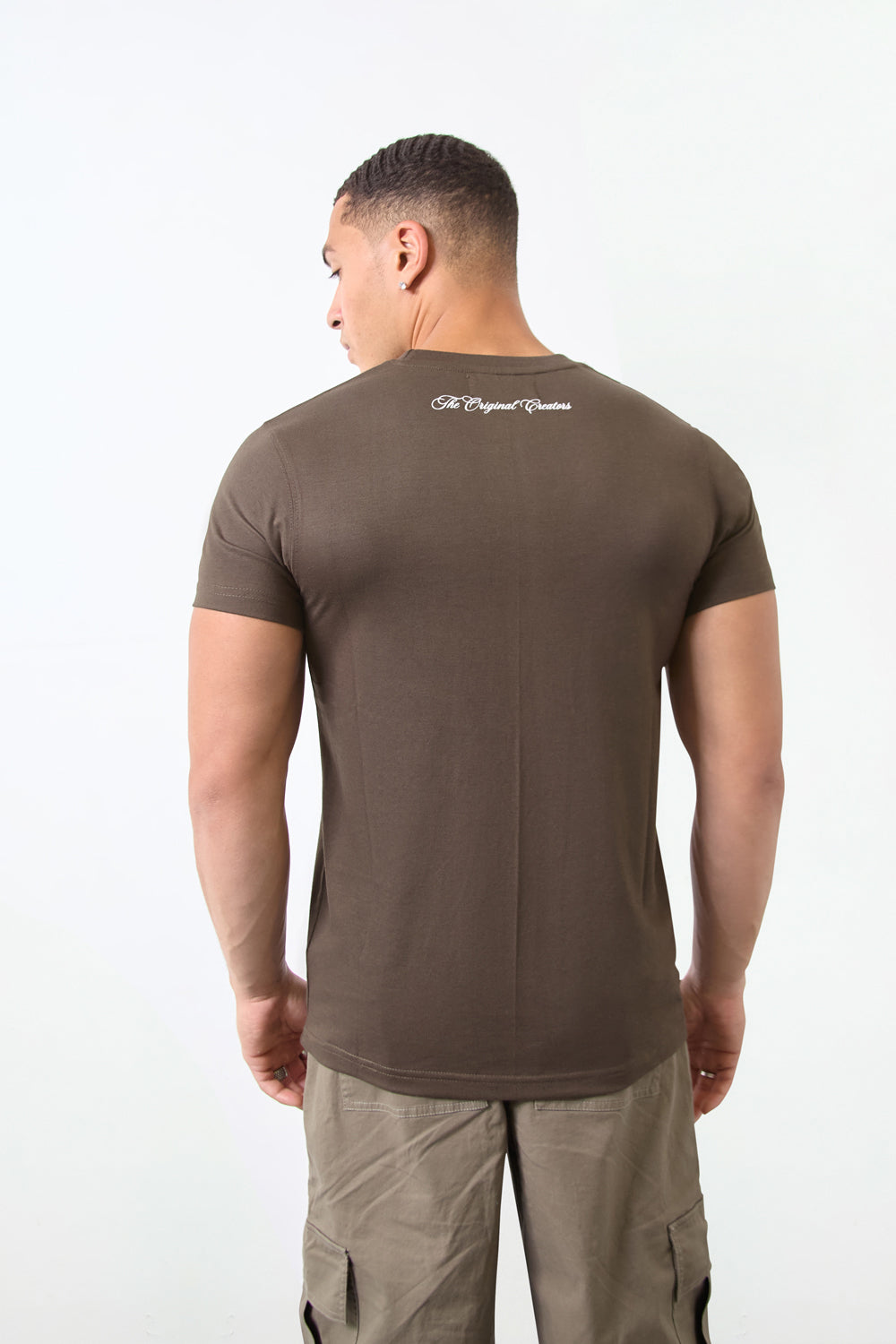 Khaki Crew Neck “New York 09” Graphic Regular Fit T-Shirt - London Attitude