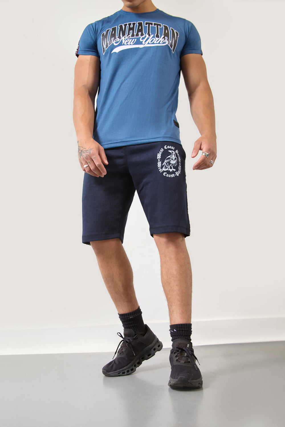 Navy West Coast Jogger Shorts - London Attitude