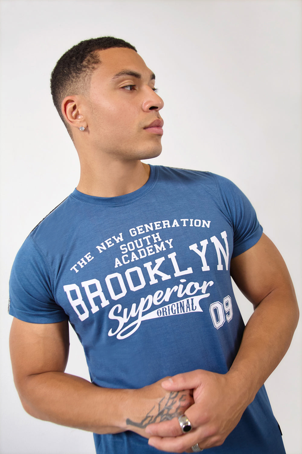 Teal Blue Brooklyn Superior Regular Fit T-Shirt - London Attitude