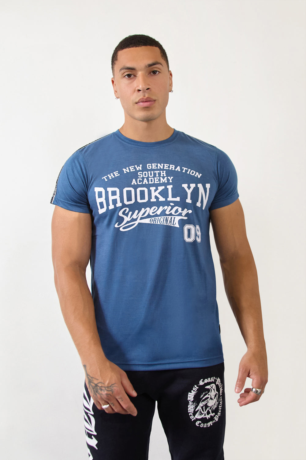 Teal Blue Brooklyn Superior Regular Fit T-Shirt - London Attitude