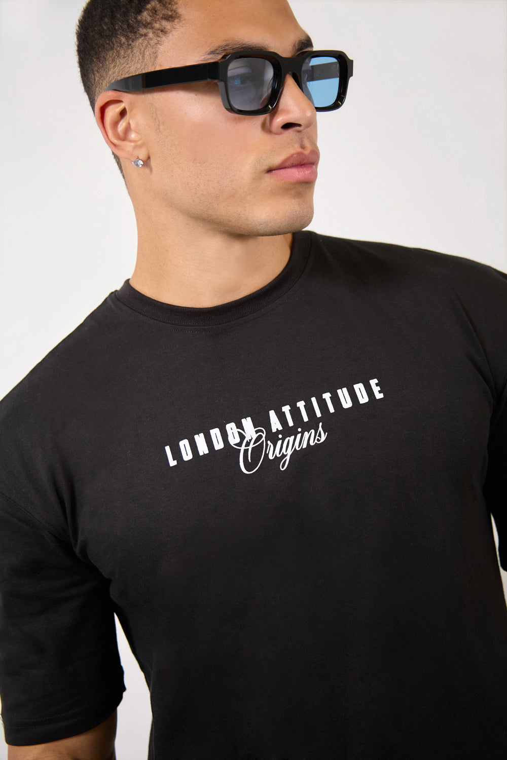 Black Over Size Streetwear T-Shirt-London Edition - London Attitude